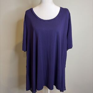 Lane Bryant Tunic Sz 26/28 Women’s Purple Sheer Panel T-shirt Normcore